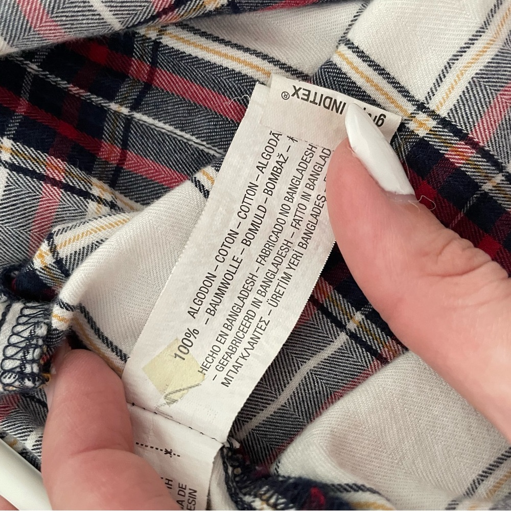 NWOT Zara White and Black Plaid Button Down Shirt - Picture 6 of 7
